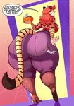  2017 anthro big_butt boots butt candy clothing door eyewear feline female food footwear glasses hair halloween holidays huge_butt hyper jaeh mammal mature_female mother nipples parent rear_view solo spanking tanya_(jaeh) tanya_bellacrow thick_thighs tiger wide_hips 