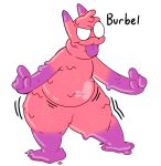  2018 anthro belly benji-at-nite big_belly big_lips burbel digital_media_(artwork) goo_(disambiguation) goo_creature jiggle lips male nude smile solo standing thick_thighs tongue tongue_out toony 