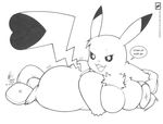 big_breasts breasts busty_feral female feral half-closed_eyes nintendo open_mouth overweight pikachu pillow pok&eacute;mon pok&eacute;mon_(species) solo text tongue video_games walter_sache 