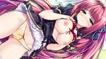  breasts clochette game_cg haruru_minamo_ni! ibuki_asumi nipples open_shirt pantsu seifuku shintarou skirt_lift 