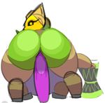 2017 animated anus big_butt butt digital_media_(artwork) dildo female hi_res horn intersex living_machine looking_at_viewer looking_back machine mechamonkeyz_(artist) not_furry omnic open_mouth orisa_(overwatch) overwatch penetration penis robot sex_toy simple_background smile solo taur video_games white_background 