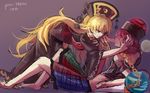  all_fours asuku_(69-1-31) barefoot black_dress black_shirt blonde_hair breasts chain chinese_clothes dress earth_(ornament) gold_chain grin hair_grab hand_in_another's_hair hecatia_lapislazuli junko_(touhou) legs long_hair long_sleeves looking_at_another lying medium_breasts moon_(ornament) multicolored multicolored_clothes multicolored_skirt multiple_girls obi off-shoulder_shirt on_back pixiv_id plaid plaid_skirt polos_crown red_hair sash shiny shiny_hair shirt short_hair short_sleeves simple_background sketch skirt smile tassel touhou very_long_hair yuri 