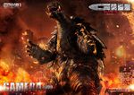  battle_damage blood city destruction embers epic figure fire gamera gamera_(series) giant_monster kaijuu monster night prime_1_studios roaring text turtle tusks 
