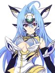  android blue_hair breasts elbow_gloves gloves highres himo kos-mos kos-mos_ver._4 large_breasts long_hair red_eyes solo very_long_hair xenosaga xenosaga_episode_iii 