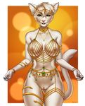  anthro breasts clothed clothing egyptian feline female looking_at_viewer makeup mammal mascara navel navel_piercing nipple_piercing nipples piercing porin pussy skimpy smile solo standing thigh_gap wide_hips 