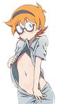  1girl blue_eyes girl glasses little_witch_academia lotte_jansson orange_hair solo 