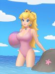  beach princess_peach rock rplatt swimsuit 