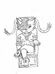  digimon feline female flirtatious furniture invalid_tag mammal purfegmon short sitting stature 