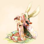  anthro armor clothed clothing hair hat lagomorph made_in_abyss mammal nanachi open_mouth solo whiskers white_hair yellow_eyes 