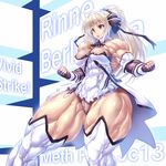  1girl abs breasts extreme_muscles female long_hair muscle purukogi_(plasma_beach) rinne_berlinetta solo 