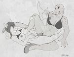  2017 alligator anthro black-husky breasts crocodilian digital_media_(artwork) duo female female/female fish marine nipples penetration pussy reptile scalie shark teeth vaginal vaginal_penetration 