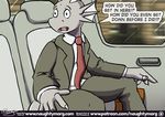  business_suit clothed clothing comic dialogue dragon english_text fully_clothed naughtymorg necktie scalie solo solo_focus speech_bubble suit text unseen_character 