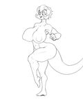  animated anthro ber00 big_breasts black_and_white breasts eyelashes female hair lizard monochrome nipples nude open_mouth open_smile reptile scalie smile 
