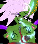  2017 amber_eyes anthro between_breasts big_breasts black_lips black_lipstick bow breast_grab breast_squeeze breasts cat cum double_cocks ear_piercing eyelashes facial_piercing facing_viewer fake_breasts fake_nails fangs feline female fur glowing glowing_tongue green_fur hair hand_on_breast hi_res hybrid invalid_background invalid_tag lip_piercing lipstick long_eyelashes long_fingernails makeup male mammal mohawk multi_color_nails open_mouth orgasm petrabyte_incast piercing pink_hair rodent serval sex smile squirrel stripper tattoo titfuck tittyfuck tongue tongue_out ultra_res vrabo 