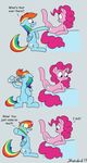  comic dialogue english_text equine fake_orgasm friendship_is_magic horse implied_oral mammal my_little_pony pinkie_pie_(mlp) pony rainbow_dash_(mlp) strebiskunk text water wet 