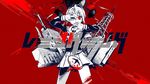  blood building commentary_request hand_over_eye highres nou official_art radio_tower red_background red_eyes remingumingu_(vocaloid) sailor_collar screw skirt solo telephone_pole vocaloid 