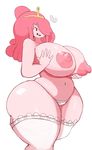  &lt;3 2017 absurd_res adventure_time big_breasts breasts cartoon_network clothed clothing crown female hair hair_over_eye hi_res holding_breast huge_breasts humanoid imago_ic legwear lingerie mammal nipples not_furry panties pink_hair princess_bubblegum solo stockings thick_thighs topless underwear voluptuous wide_hips 