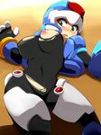  aile blush breasts capcom machbow mega_man mega_man_zx rockman rockman_zx skin_tight surprised torn_clothes 