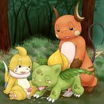  buizel ivysaur nintendo pokemon raichu termeneko 