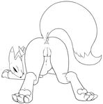  anal anal_vore anthro anus black_and_white breasts canine digimon duo female fur human mammal monochrome pawpads paws poconeg pussy raised_tail renamon rika_nonaka vore 