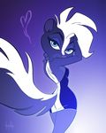  &lt;3 2017 anthro artbirchly_(artist) big_tail biped black_eyebrows black_fur black_tail blue_eyes butt_pose claws clothed clothing courtney_brushmarke digital_media_(artwork) disney dress eyebrows fan_character female fur gradient_background hair long_tail looking_at_viewer looking_back mammal multicolored_fur multicolored_tail portrait pose rear_view restricted_palette short_hair signature simple_background skunk solo three-quarter_portrait two_tone_fur two_tone_tail white_fur white_hair white_tail zootopia 