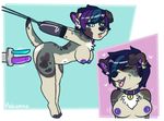  &lt;3 2017 anthro ashi_draws bdsm bondage bound breasts canine collar digital_media_(artwork) dildo dog female fur hair looking_at_viewer mammal nipples nude open_mouth sex_toy simple_background smile solo standing tongue tongue_out toy 
