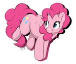  2017 blue_eyes cewljoke cutie_mark equine female feral friendship_is_magic fur hair horse mammal my_little_pony pink_fur pink_hair pinkie_pie_(mlp) pony signature simple_background solo white_background 