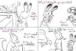  anthro blowup_doll canine clothed clothing comic cuffs_(disambiguation) dildo disney female fox judy_hopps lagomorph lotion_bottle male mammal nick_wilde rabbit sex_toy the_gory_saint zootopia 