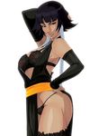  1girl ass black_hair bleach bra breasts female large_ass naughty_face panties sui-feng thick_thighs thighs tovio_rogers underwear 