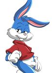  anthro bottomless buckteeth buster_bunny clothed clothing colored cub dandi edit flaccid front_view half-closed_eyes lagomorph looking_at_viewer male mammal penis portrait rabbit seductive shaded shirt simple_background solo standing t-shirt teeth three-quarter_portrait tiny_toon_adventures uncut warner_brothers white_background young 