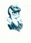  aerosaur83 blade_runner cigarette crossover equine female friendship_is_magic glowing glowing_eyes horn mammal my_little_pony parody rachael_(blade_runner) replicant smoking solo traditional_media_(artwork) unicorn 