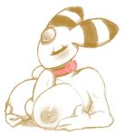  ampharos animal_genitalia anthro areola balls big_breasts blush breasts disembodied_penis duo erection eyes_closed fellatio female hand_on_breast huge_breasts male male/female mammal nintendo nipples nude oral penis pok&eacute;mon pok&eacute;mon_(species) ribbons sex simple_background solo_focus sugarbandit titfuck video_games 