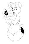  2017 4_fingers amazed anthro big_breasts biped black_and_white blush breasts buckteeth cheek_tuft digital_drawing_(artwork) digital_media_(artwork) eyelashes featureless_breasts featureless_crotch female food front_view fur hair_bow hair_ribbon hamster holding_food holding_object humanoid_hands inner_ear_fluff legs_together mammal monochrome navel nude open_mouth portrait ribbons rodent scribs03 seed short_tail simple_background slightly_chubby small_waist solo sparkles sparkling_eyes spots spotted_fur sunflower_seed teeth three-quarter_portrait tuft voluptuous white_background wide_eyed wide_hips 