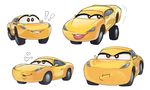  ! &lt;3 &lt;3_eyes acstlu biting_lip blush brown_eyes car cars_(disney) cruz_ramirez disney female living_machine machine multiple_images pouting simple_background tongue tongue_out vehicle white_background 