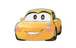  acstlu blush brown_eyes car cars_(disney) cruz_ramirez disney female grin living_machine machine not_furry simple_background smile vehicle white_background 