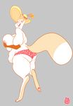  2017 3_toes anthro belly big_belly big_breasts big_butt biped blush breast_squish breasts butt canine cheek_tuft claws clothed clothing digital_drawing_(artwork) digital_media_(artwork) dipstick_tail eyelashes eyes_closed fangs female fox full-length_portrait grey_background hat heart_paws heidii_(ryarik) hindpaw holding_breast huge_breasts long_tail looking_at_viewer looking_back mammal multicolored_body multicolored_tail nipples nude on_one_leg open_mouth open_smile orange_body overweight overweight_female panties pawpads paws pink_nipples pink_nose pink_pawpads portrait rear_view red_bottomwear red_clothing ryarik simple_background smile solo standing straw straw_hat tan_body tan_tail thick_tail thick_thighs toe_claws toes topless tuft two_tone_tail underwear watermark white_body white_tail 