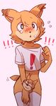  ! blush bubsy bubsy_(series) clothing cute feline girly legwear lynx male mammal sheph shirt solo stockings video_games 