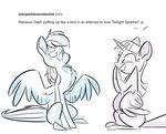  chest_tuft digital_media_(artwork) duo english_text equine feathered_wings feathers female feral fluttershythekind friendship_is_magic hooves horn mammal my_little_pony pegasus rainbow_dash_(mlp) sitting smile text tuft tumblr twilight_sparkle_(mlp) winged_unicorn wings 