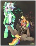  &lt;3 2017 anal anal_fingering animal_genitalia animal_penis balls blush clothed clothing cum cum_on_face cum_on_leg duo ejaculation english_text equine equine_penis erection fan_character female fingering friendship_is_magic hat hoodie_(artist) horn horngasm hornjob lyra_heartstrings_(mlp) magick male male/female mammal my_little_pony orgasm orgasm_face penis shirt shorts simple_background sitting standing sweat text tongue tongue_out 