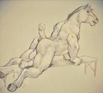  after_masturbation animal_genitalia animal_penis anthro anus balls butt cum digitigrade equine equine_penis erection flared_penis hooves horse laser_(artist) male mammal muscular nude penis puffy_anus sketch solo 