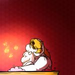  &lt;3 anthro asgore_dreemurr bathing beard blush boss_monster caprine duo facial_hair female fur goat hair horn kanaking long_ears male male/female mammal simple_background toriel undertale video_games white_fur yellow_fur 