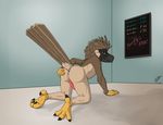  2017 anthro anus avian beak bird brown_eyes butt digital_media_(artwork) eagle erection feathers looking_at_viewer male nude penis philippine_eagle precum presenting presenting_hindquarters rattra rear_view simple_background smile solo tagme talons tapering_penis 