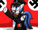  blue_eyes clothed clothing digital_media_(artwork) equine fan_character friendship_is_magic kezzie mammal my_little_pony nazi pokefound swastika 