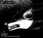  black_and_white canine feral fox mammal monochrome omny87 profile snarling 