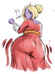  ? anthro big_butt big_lips blonde_hair breasts butt clothing dialogue dress english_text female hair huge_butt jynx lips looking_back nintendo pok&eacute;mon pok&eacute;mon_(species) pok&eacute;morph redfred simple_background solo text video_games white_background wide_hips 