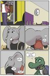  alligator angie_(study_partners) comic crocodilian dialogue elephant english_text female male mammal ragdoll_(study_partners) reptile scalie school text thunderouserections young 