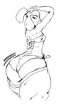  anthro beauty_mark big_butt black_and_white breasts butt female lips looking_back medicham monochrome nintendo pok&eacute;mon pok&eacute;mon_(species) pok&eacute;morph redfred solo thick_thighs video_games 