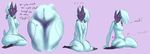  &lt;3 ... anthro artblush blue_eyes breasts caprine chest_tuft dialogue english_text featureless_breasts featureless_crotch female fur hooves kindred_(lol) lamb_(lol) league_of_legends mammal mask nude purple_sclera riot_games sheep solo spread_legs spreading text thick_thighs tuft video_games white_fur wide_hips 