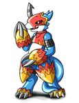  anthro claws clothing digimon flamedramon nintendo open_mouth scalie video_games 装甲 