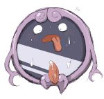  2014 animal_genitalia animal_penis animate_inanimate blush cum cum_on_penis doneru erection male mirapo not_furry open_mouth penis simple_background solo sweat tears tongue tongue_out video_games white_background yo-kai_watch 